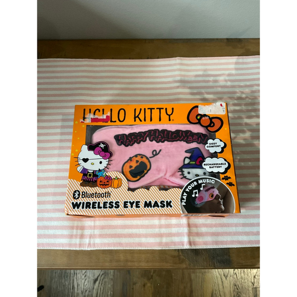 Hello Kitty Halloween Bluetooth Wireless Eye Mask Pink Orange One Size - Picture 1 of 4